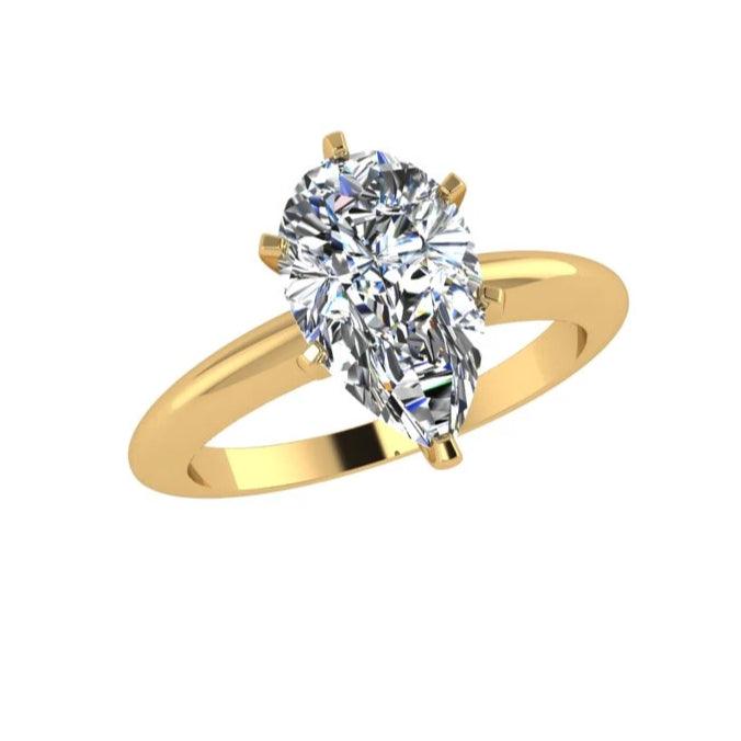 Pear Diamond Engagement Ring 18K White Gold - Thenetjeweler