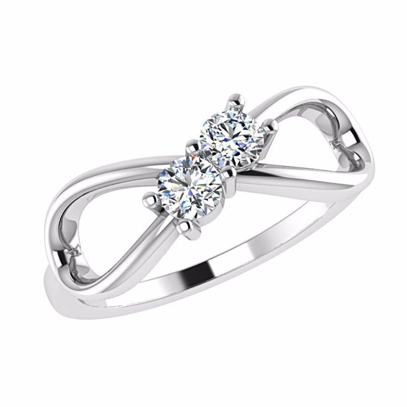Diamond Infinity 2 Stone Ring 14K Gold - Thenetjeweler