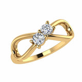 Diamond Infinity 2 Stone Ring 14K Gold - Thenetjeweler