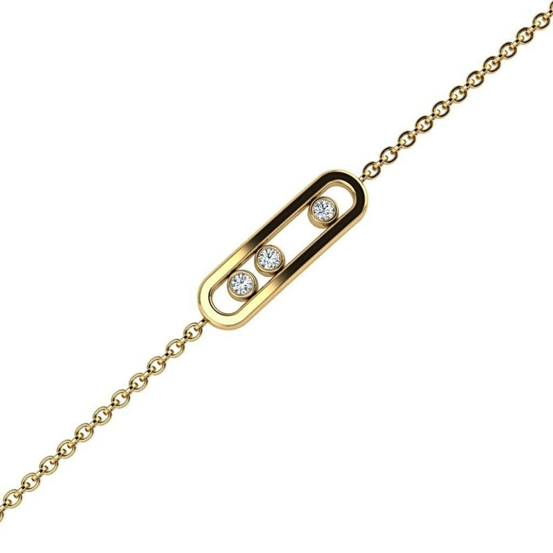 3 Diamond Bracelet 18K Gold - Thenetjeweler