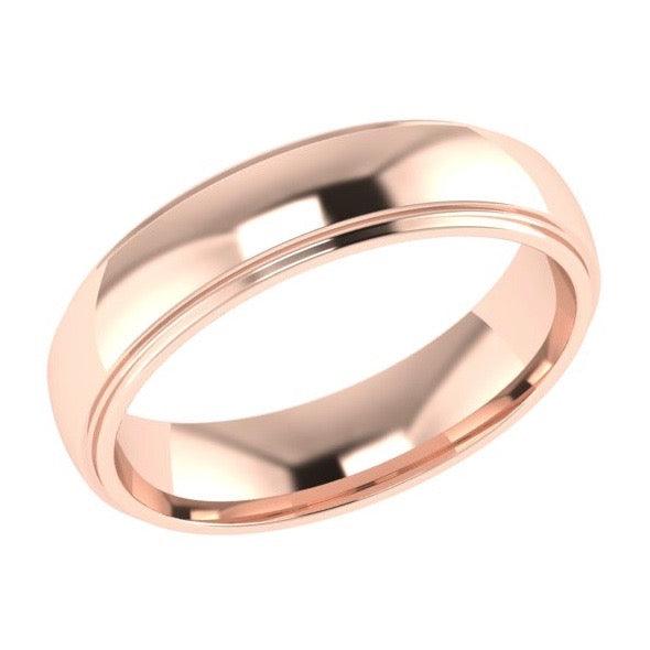 5mm Men's Wedding Band Ring 14K Gold - Thenetjeweler