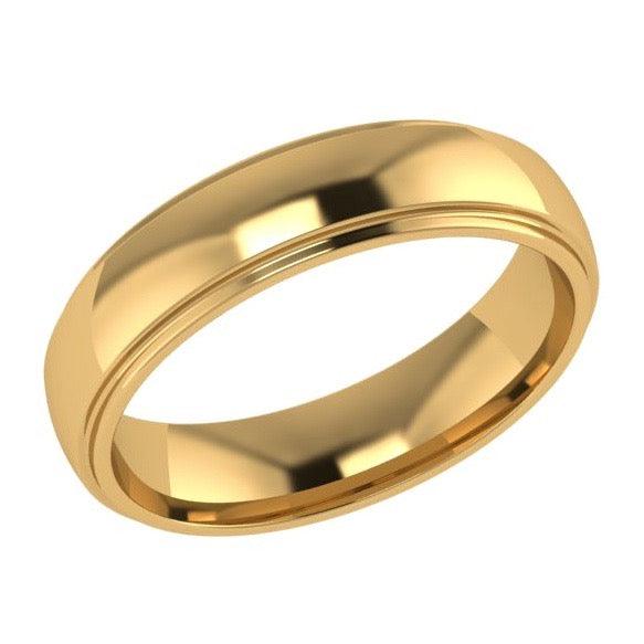 5mm Men's Wedding Band Ring 14K Gold - Thenetjeweler