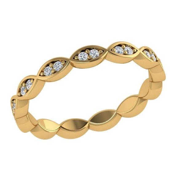 Marquise Shaped Round Diamond Eternity Ring 18K Gold (0.26 ct. tw.) - Thenetjeweler