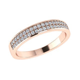 Double Row Diamond Semi Eternity Ring 18K Gold (0.20 ct. tw) - Thenetjeweler