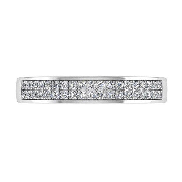 Double Row Diamond Semi Eternity Ring 18K Gold (0.20 ct. tw) - Thenetjeweler