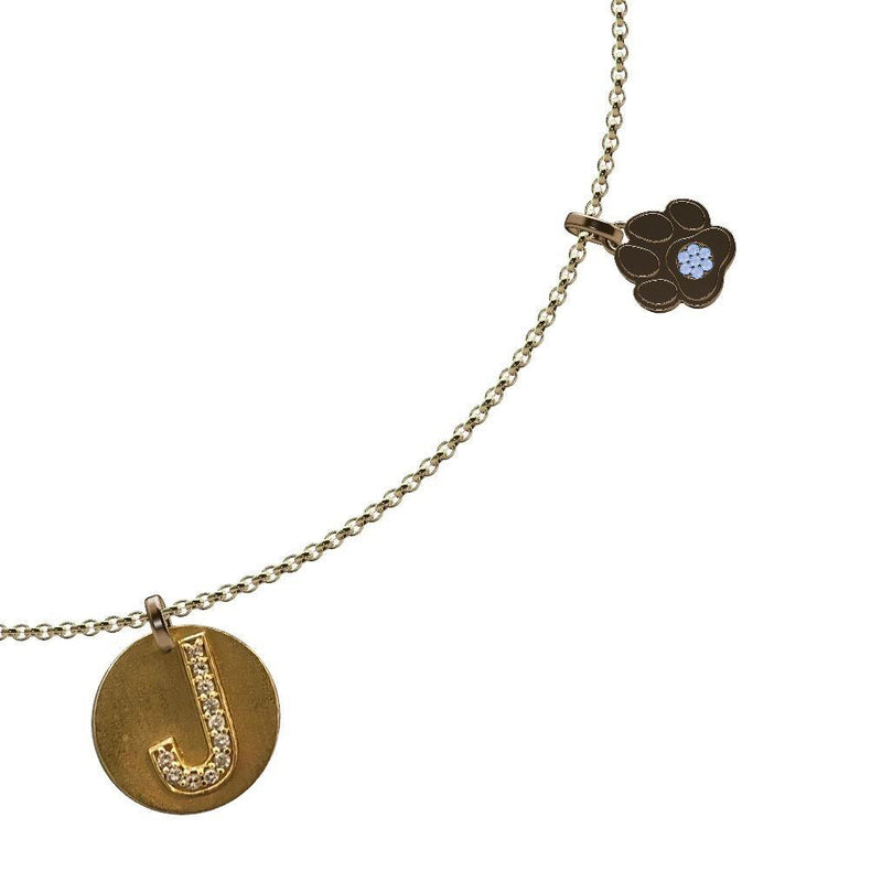 Paw Pendant with Diamonds 14K Gold - Thenetjeweler