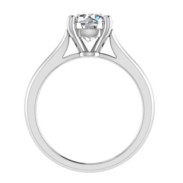 4 Prong Round Diamond Solitaire Engagement Ring 18K Gold - Thenetjeweler