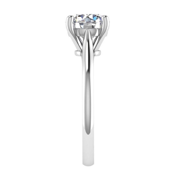 4 Prong Round Diamond Solitaire Engagement Ring 18K Gold - Thenetjeweler