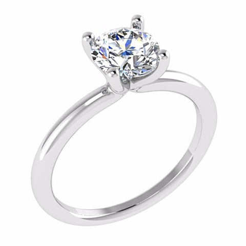Round Diamond Solitaire Engagement Ring 18K Gold - Thenetjeweler
