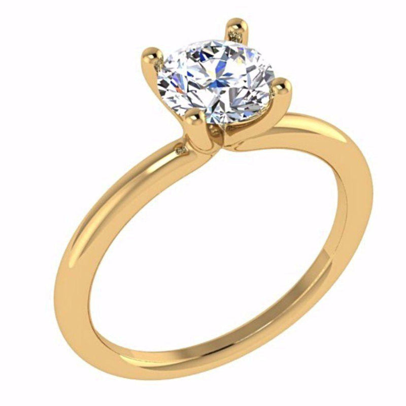 Round Diamond Solitaire Engagement Ring 18K Gold - Thenetjeweler