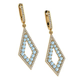 Diamond and Blue Topaz Drop Earrings - Thenetjeweler