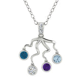 Four Birthstone Necklace 14K Gold - Thenetjeweler