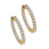 Inside Outside Diamond Hoop Earrings 18K Gold (4.40 ct. tw) - Thenetjeweler