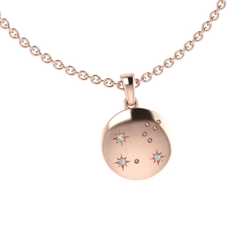 Leo Zodiac Constellation Pendant with Diamonds 10K Gold - Thenetjeweler