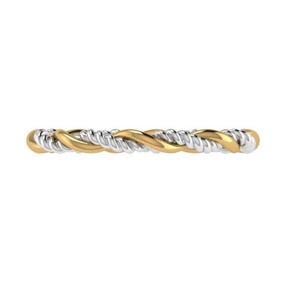 Two Tone Twisted Ring 18K Gold - Thenetjeweler