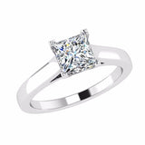 Princess Cut Solitaire Diamond Engagement Ring 18K Gold - Thenetjeweler