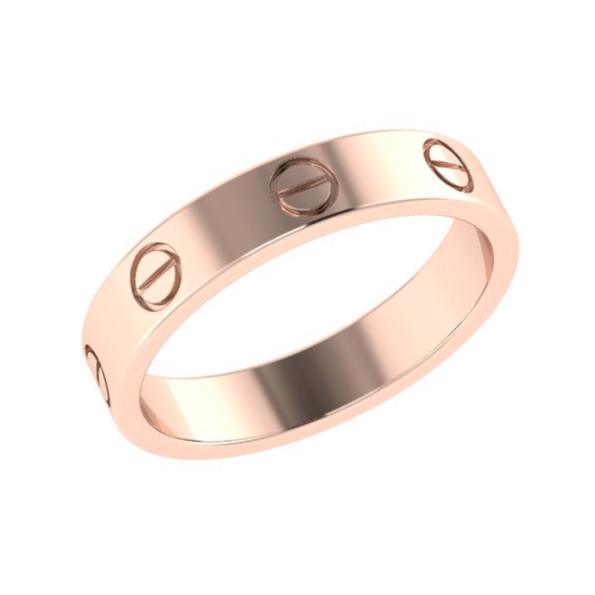 Screw Design Ring Band 18K Gold - Thenetjeweler