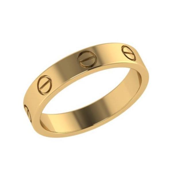 Screw Design Ring Band 18K Gold - Thenetjeweler