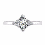 Marquise Diamond Engagement Ring with Side Stone 18K Gold - Thenetjeweler