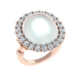 Mabe Pearl Diamond Halo Ring - Thenetjeweler