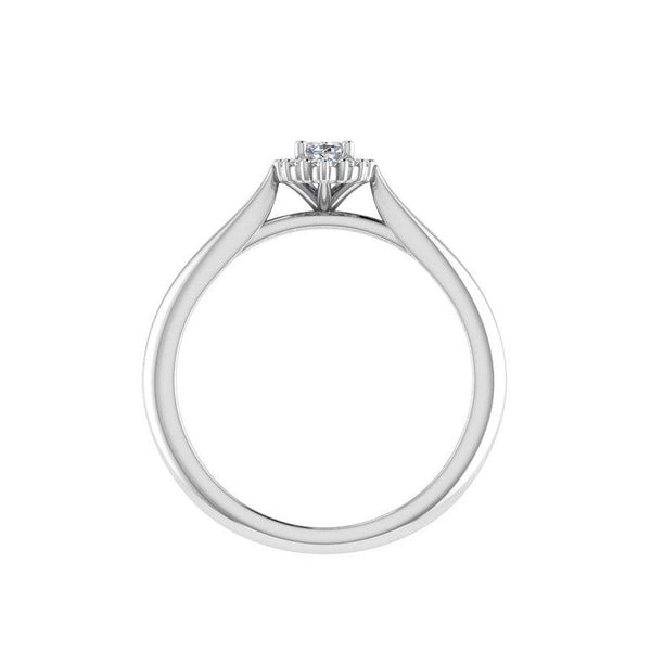 Oval Diamond Cluster Engagement Ring 0.18 carat TW - Thenetjeweler