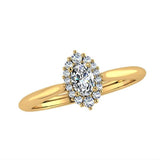 Oval Diamond Cluster Engagement Ring 0.18 carat TW - Thenetjeweler