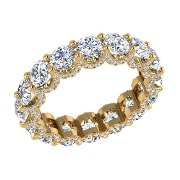 Round Diamond Eternity Ring 18K Gold 4.0 CARAT - Thenetjeweler