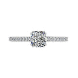 Cushion Diamond Engagement Ring Side Stones 18K Gold (0.16 ct. tw.) - Thenetjeweler
