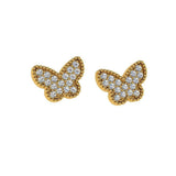 Butterfly Diamond Earrings 14K White Gold - Thenetjeweler