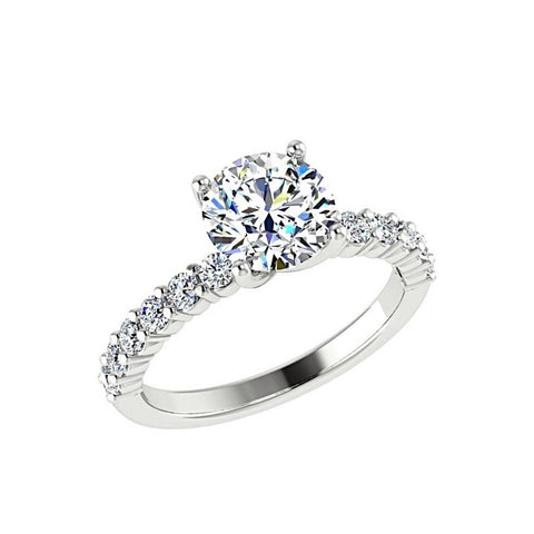 Round Diamond Engagement Ring with Side Stones (0.36 carat wt) - Thenetjeweler