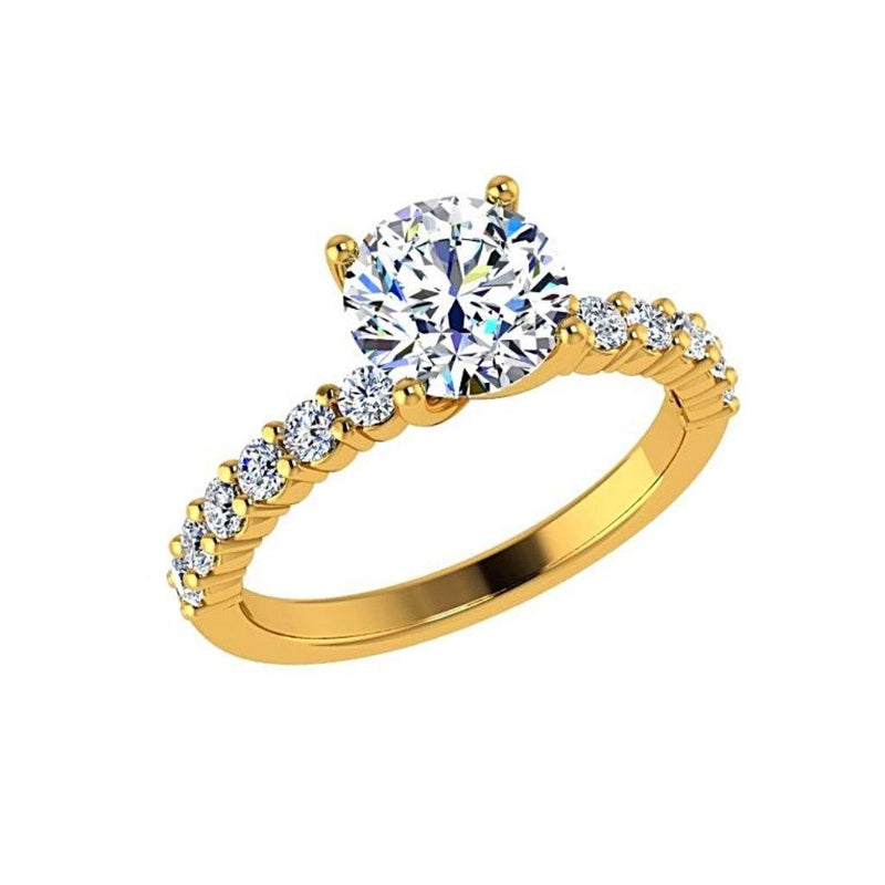 Round Diamond Engagement Ring with Side Stones (0.36 carat wt) - Thenetjeweler