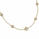 Square Setting Diamond-by-the-Yard Necklace 14K Gold - Thenetjeweler