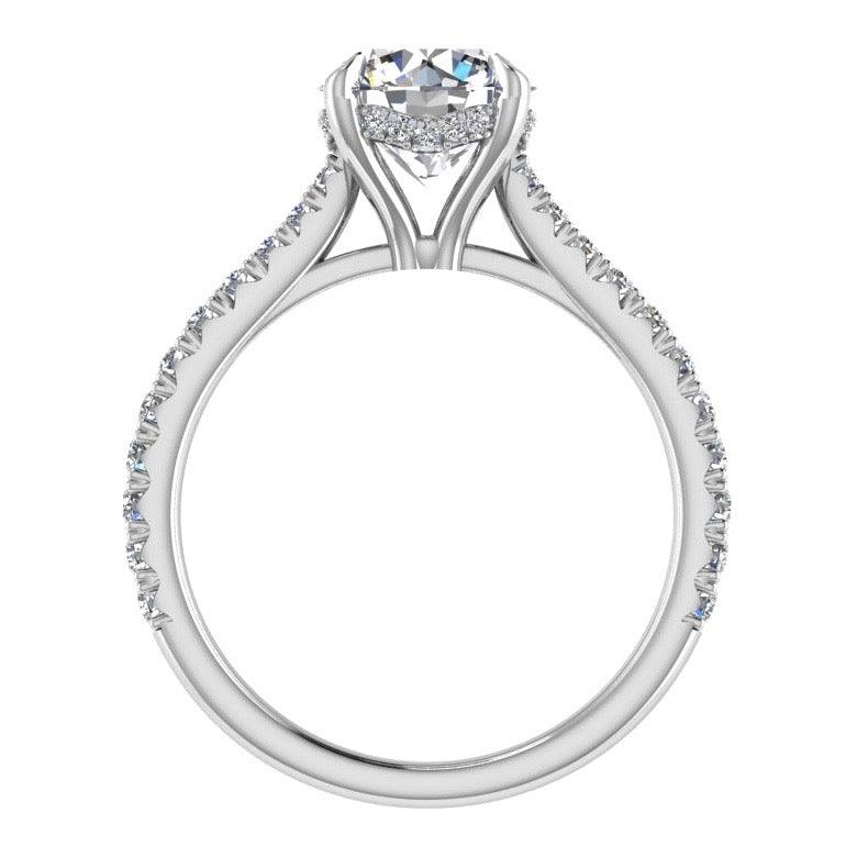 Round Diamond Side Stone Engagement Ring (0.26 ct. tw) - Thenetjeweler