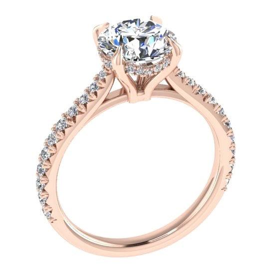 Round Diamond Side Stone Engagement Ring (0.26 ct. tw) - Thenetjeweler