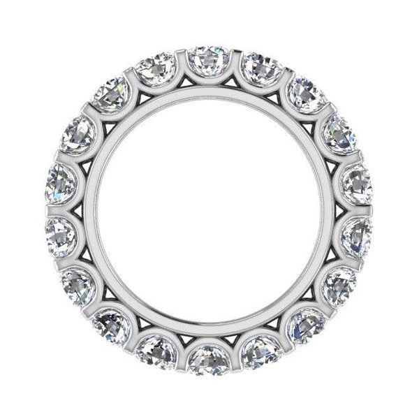 Round Pave Diamond Eternity Ring 18K White Gold (3.69 ct. tw) - Thenetjeweler