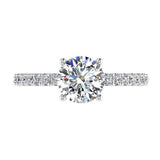 Round Diamond Engagement Ring with Side Stones 18K Gold (0.25 ct. tw) - Thenetjeweler