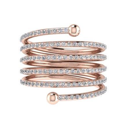 Diamond Spiral Ring 14K Gold - Thenetjeweler