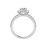 Halo Round Diamond Engagement Ring 18k Gold  0.52 ct. t.w. - Thenetjeweler