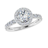 Halo Round Diamond Engagement Ring 18k Gold  0.52 ct. t.w. - Thenetjeweler