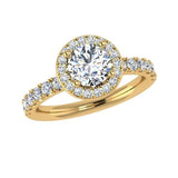 Halo Round Diamond Engagement Ring 18k Gold  0.52 ct. t.w. - Thenetjeweler