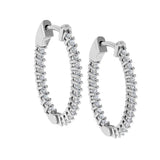 Diamond Inside Out Hoop Earrings 14K Gold 0.75 ct. tw - Thenetjeweler