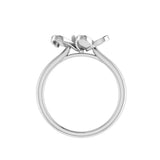 Flower Ring 18K White Gold with Diamond - Thenetjeweler