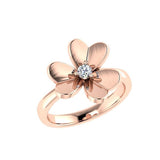 Flower Ring 18K White Gold with Diamond - Thenetjeweler