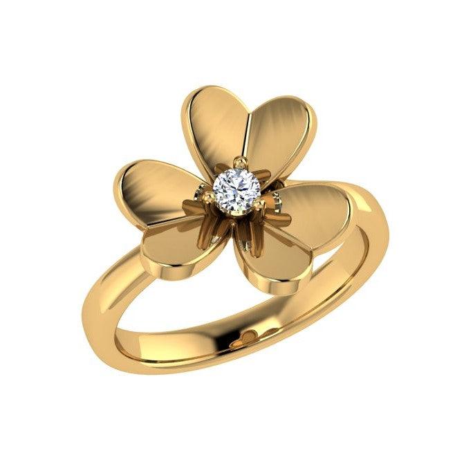 Flower Ring 18K White Gold with Diamond - Thenetjeweler