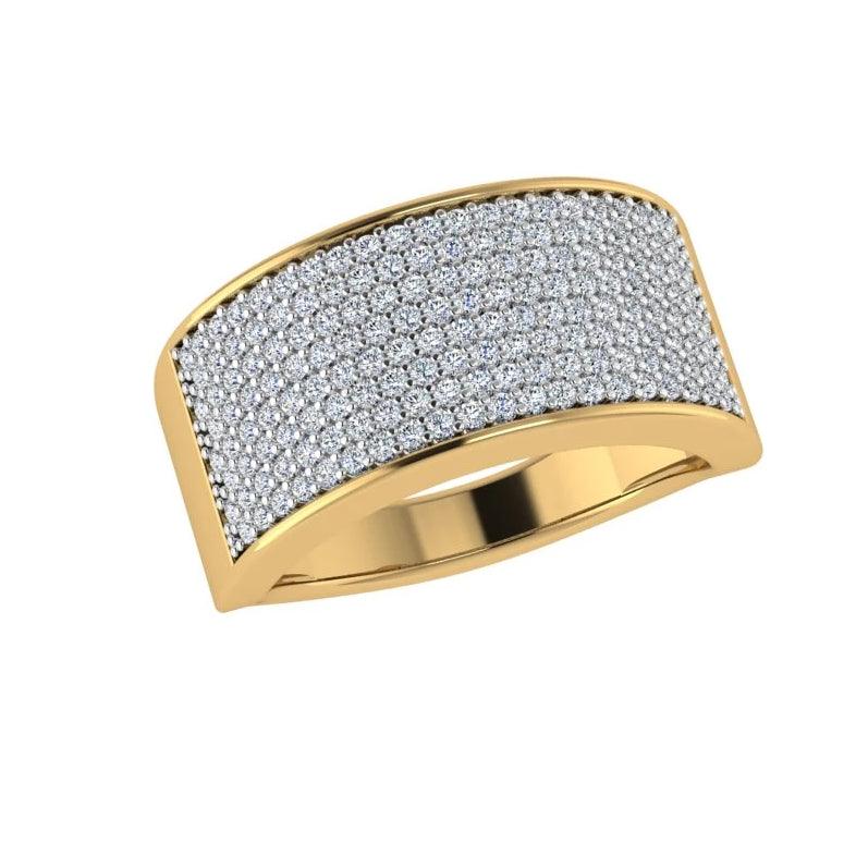 Pave Diamond Band Yellow Gold 14k 0.75 ct.tw - Thenetjeweler
