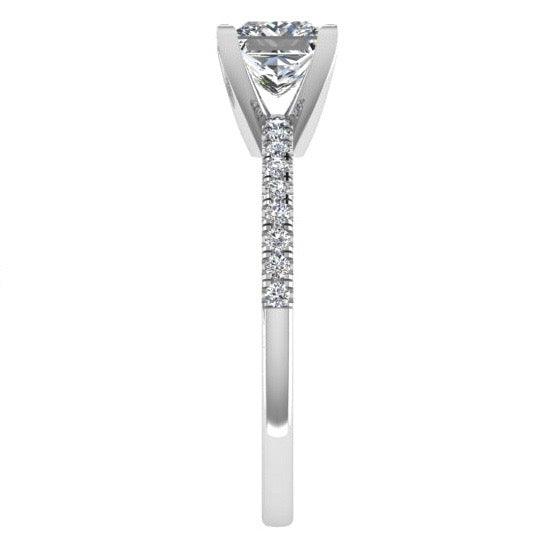 princess cut diamond engagement ring white gold (0.12 ct. tw) - Thenetjeweler