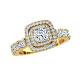 Double Halo Diamond Engagement Ring (1.50 ct.tw) - Thenetjeweler