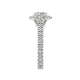 Round Diamond Halo Eternity Engagement Ring 18K Gold - Thenetjeweler