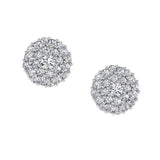 Round Diamond Pave Stud Earrings 14K Gold (0.49 ct.tw) - Thenetjeweler