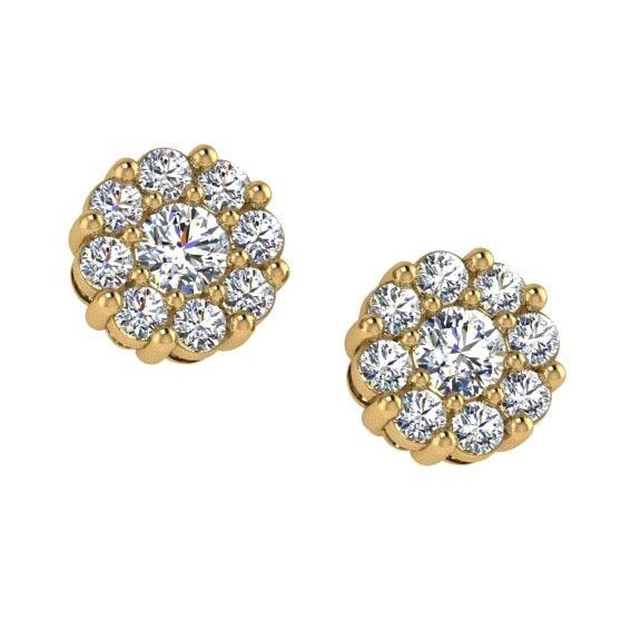 Diamond Halo Stud Earrings 14K Gold (0.30 ct.tw) - Thenetjeweler